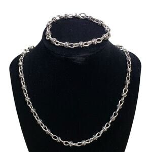 Premier Designs Lauren Silver Link 18" Necklace & Matching Bracelet